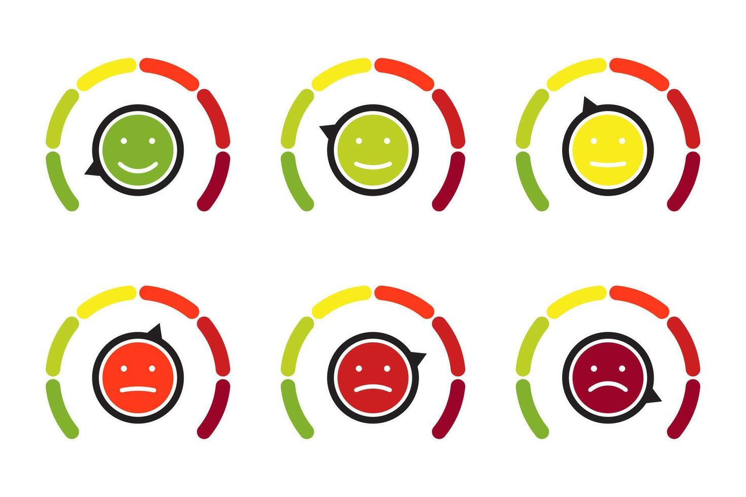 Colorful customer satisfaction or credit score indicator with smiley illustration vector
