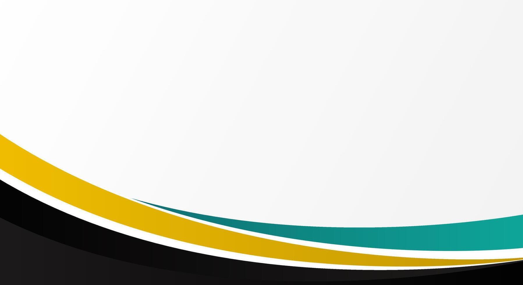 Abstract black green yellow wavy style for business background vector