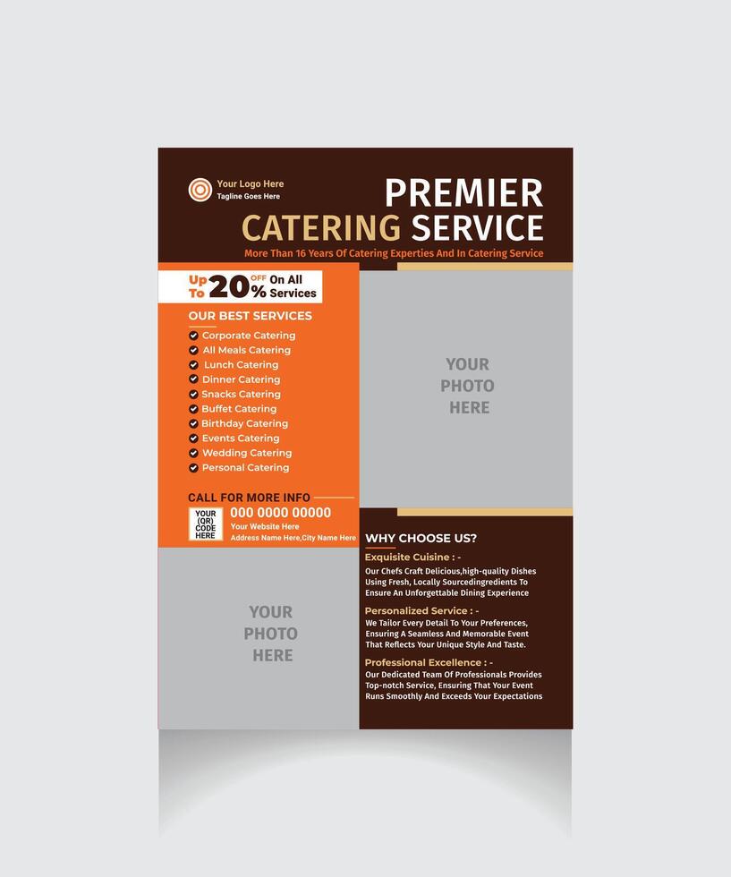 Catering Service flyer presentation vector
