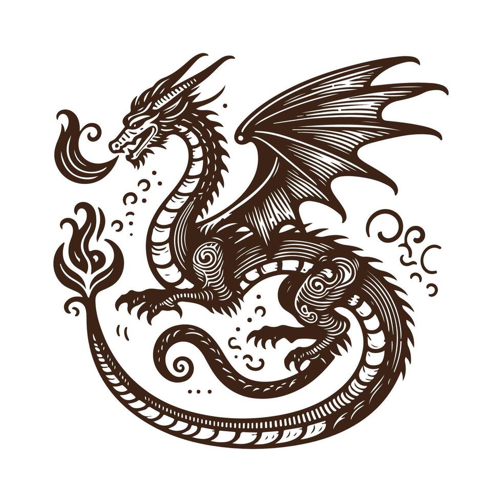 Epic Dragon Poster Art vector