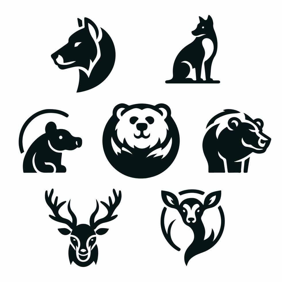 Minimalist Animal Icons Collection vector