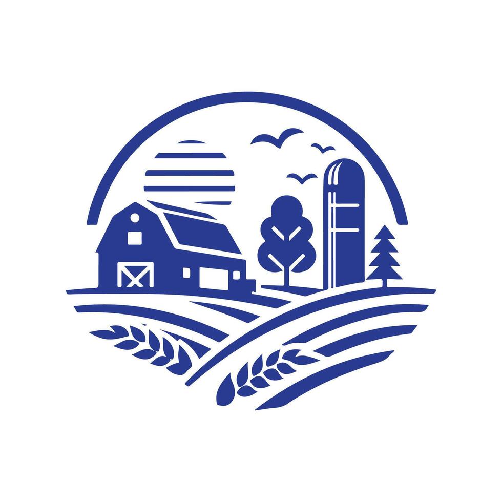 Minimal Farm Logo Design Ideas vector
