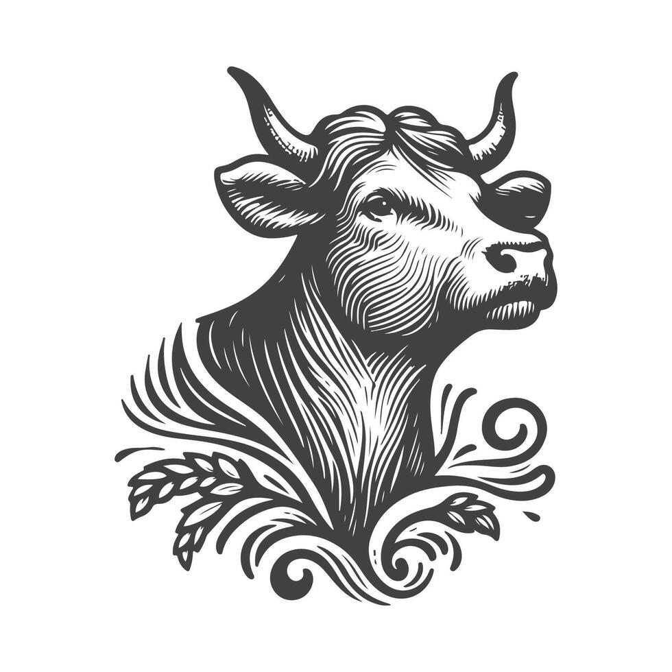 Cow Drawing Illustration vector