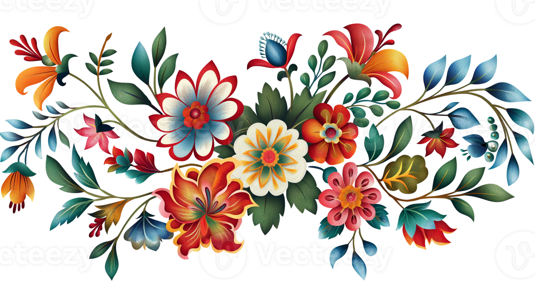 A colorful floral border with a variety of flowers. The flowers are arranged in a way that creates a sense of movement and flow. The border is vibrant and eye-catching, and it adds a touch of elegance png