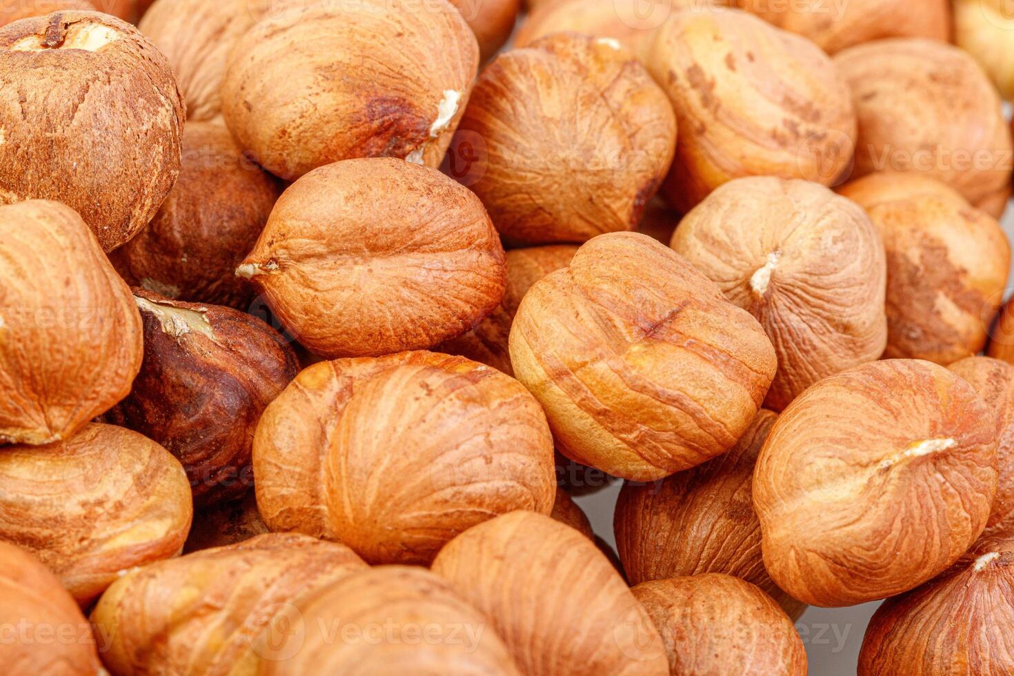 macro hazelnuts nuts on a white background photo