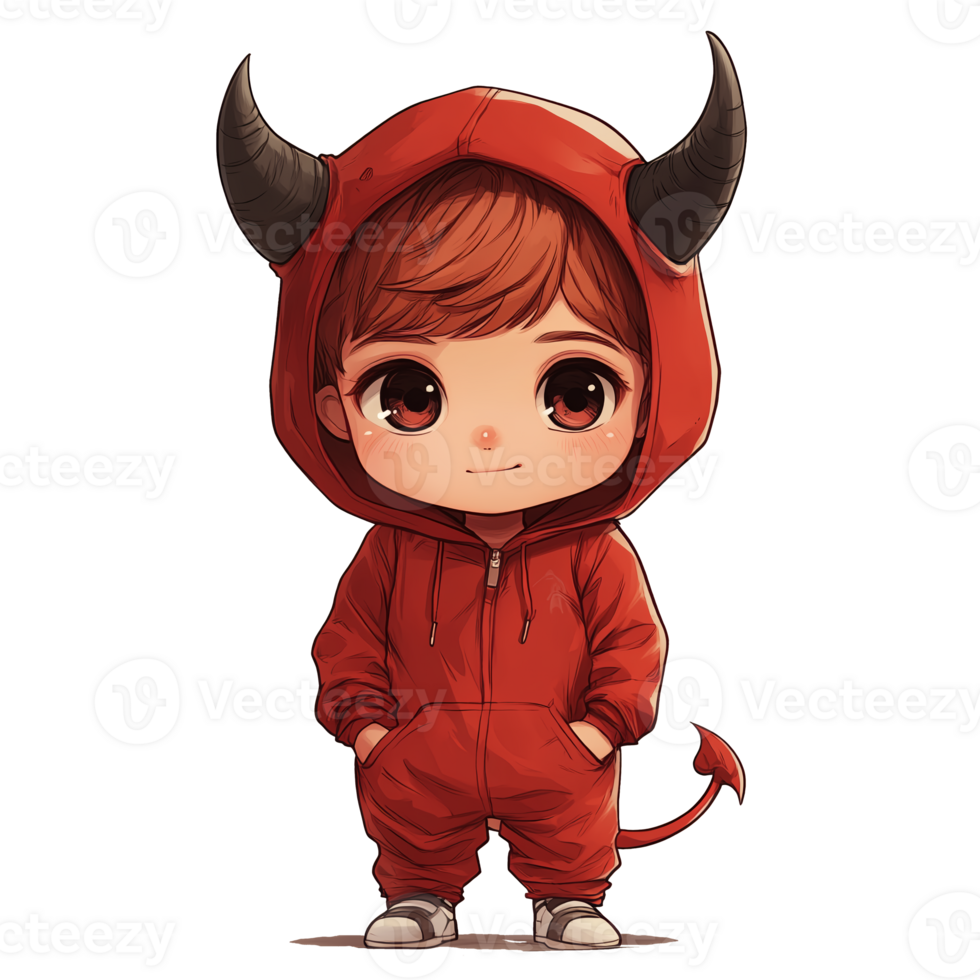 Cute Halloween Devil. TShirt Sticker. . png