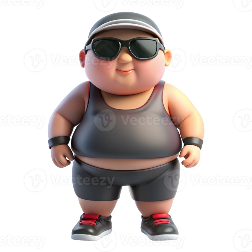 aigenerated cartoon boy character with sunglasses png