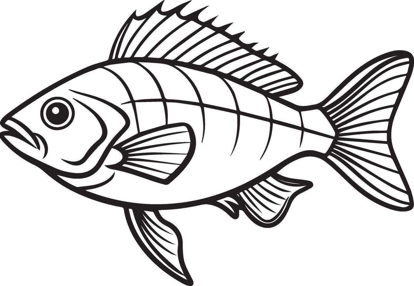 fish line art vector
