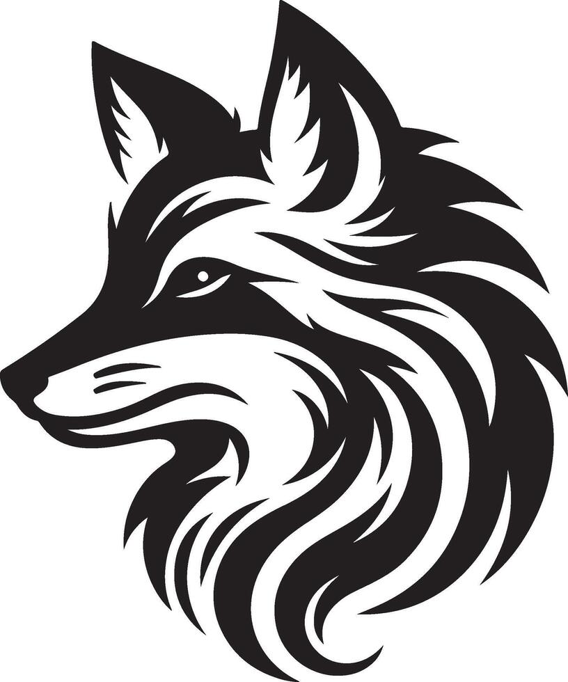 fox head line art vector