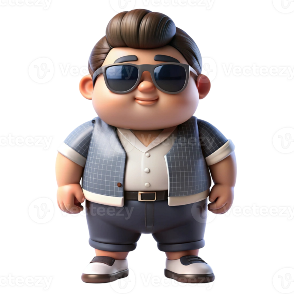 aigenerated man character with sunglasses and a shirt png