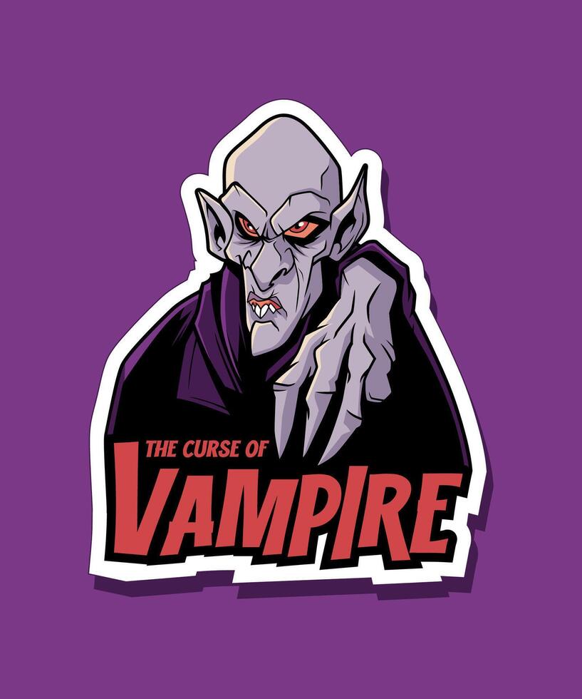 Vampire Halloween Design Sticker vector