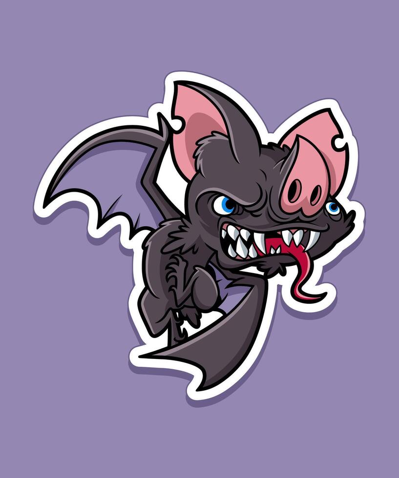 Vampire Bat Halloween Design Sticker vector