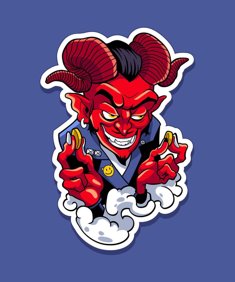 The Devil Halloween Design Sticker vector