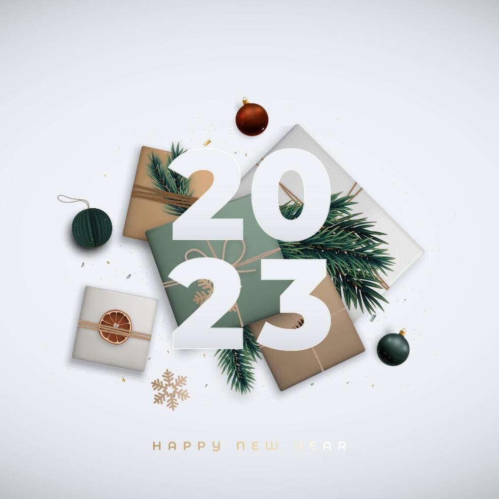 2023 Happy New Year banner. vector