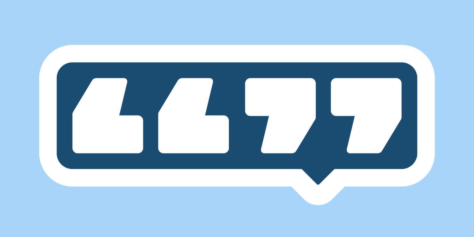 quote mark icon. stylish speech bubbles with quotation marks in modern shape. Perfect for quotes, dialogues, and text highlights in design projects. vector