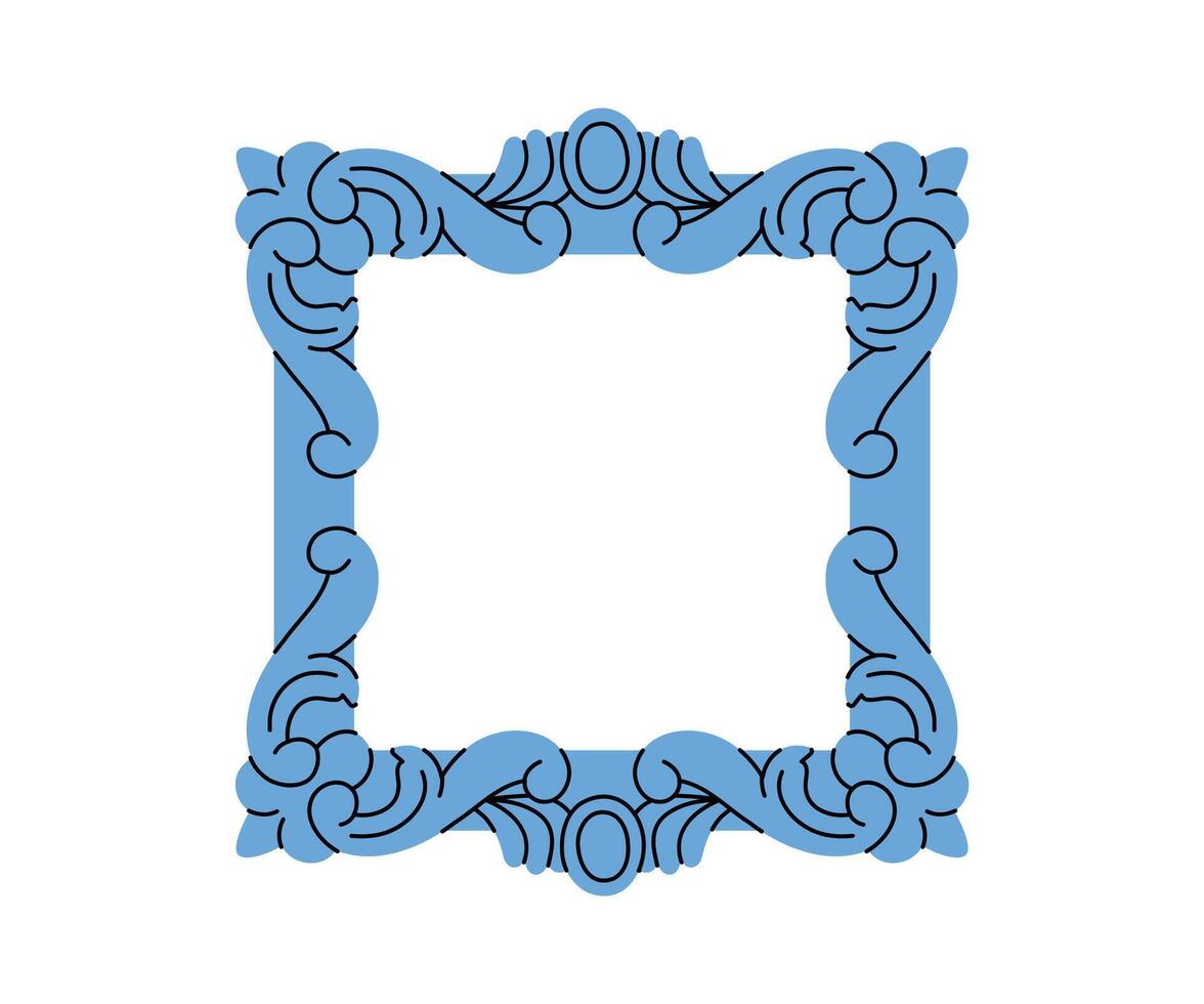 Frame in flat style. Hand drawn illustration. vector