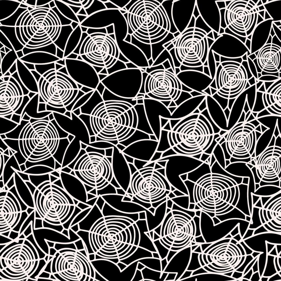 Spider web seamless repeat pattern. Spooky Halloween background. October holiday spooky texture for paper, fabric design. vector