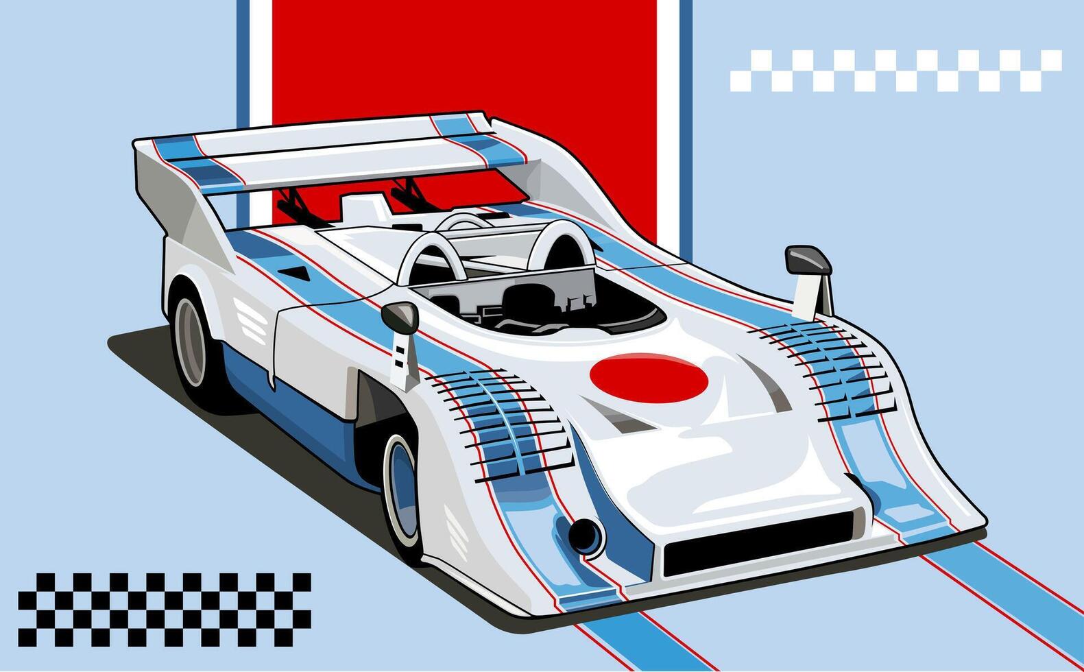 race car vintage illustration design vector
