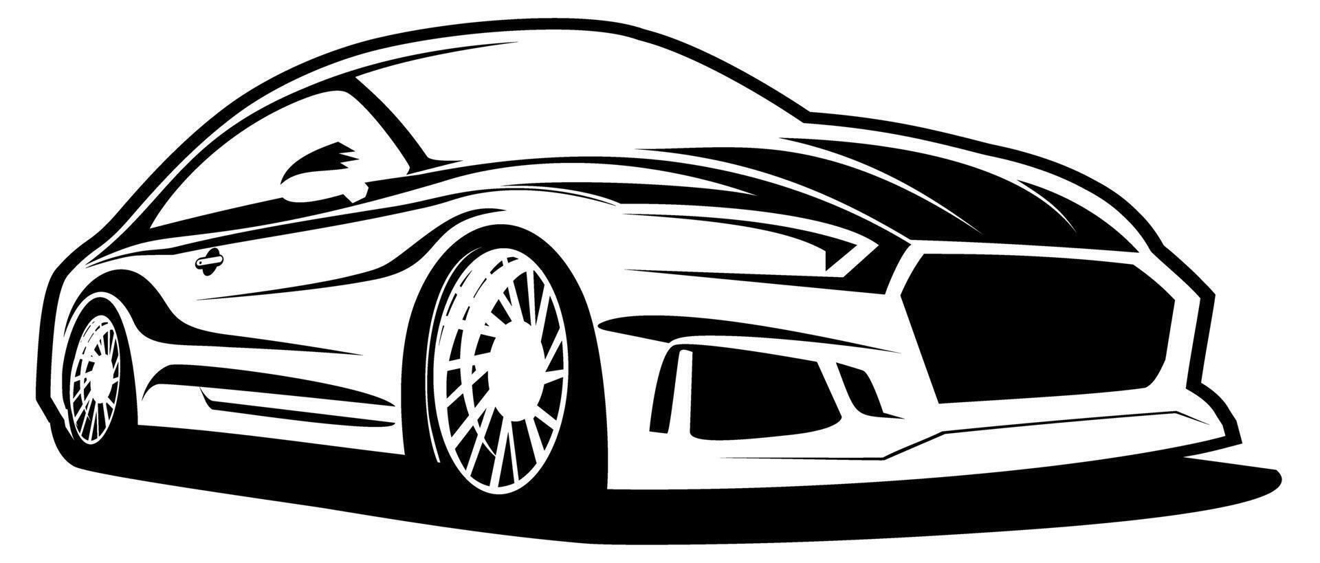 car black and white illustration design art vector