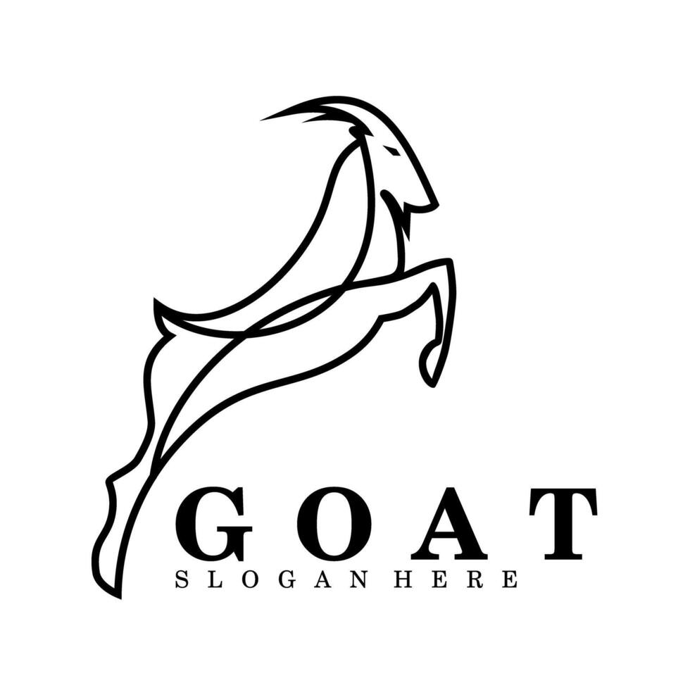 goat head design illustration line logo art vector