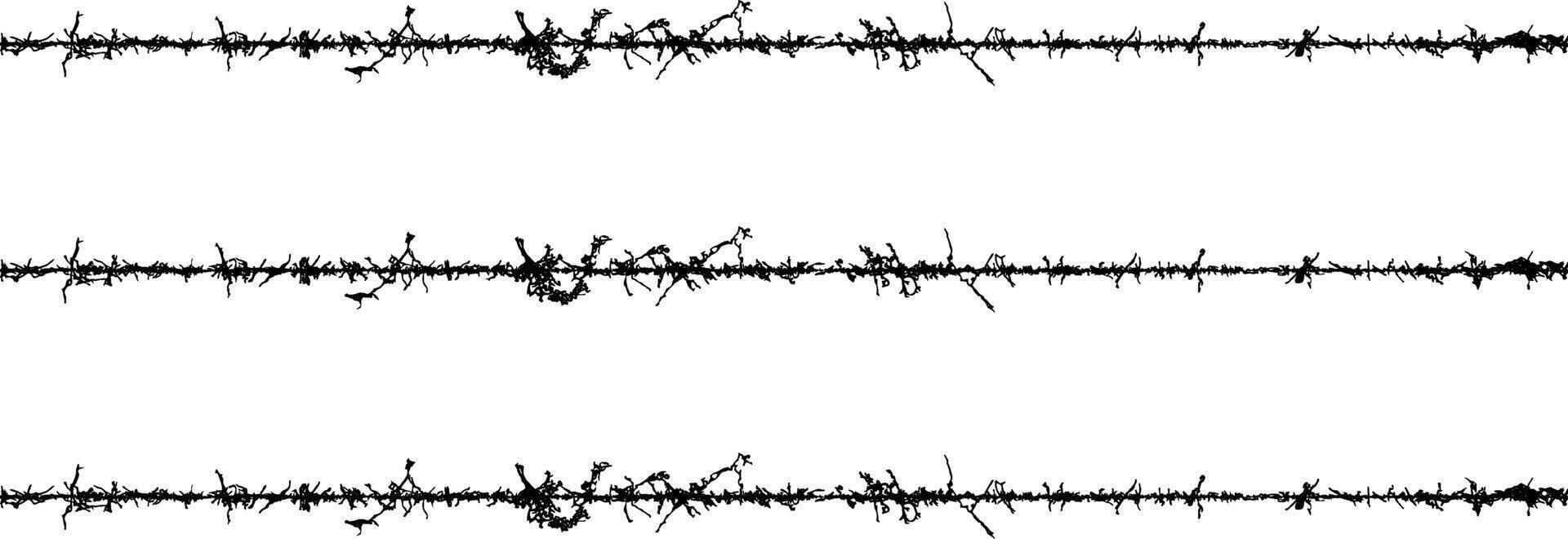 barbed wire seamless pattern, barbed wire fabric frame, a series of black and white lines with branches, barbed wire seamless pattern, vector