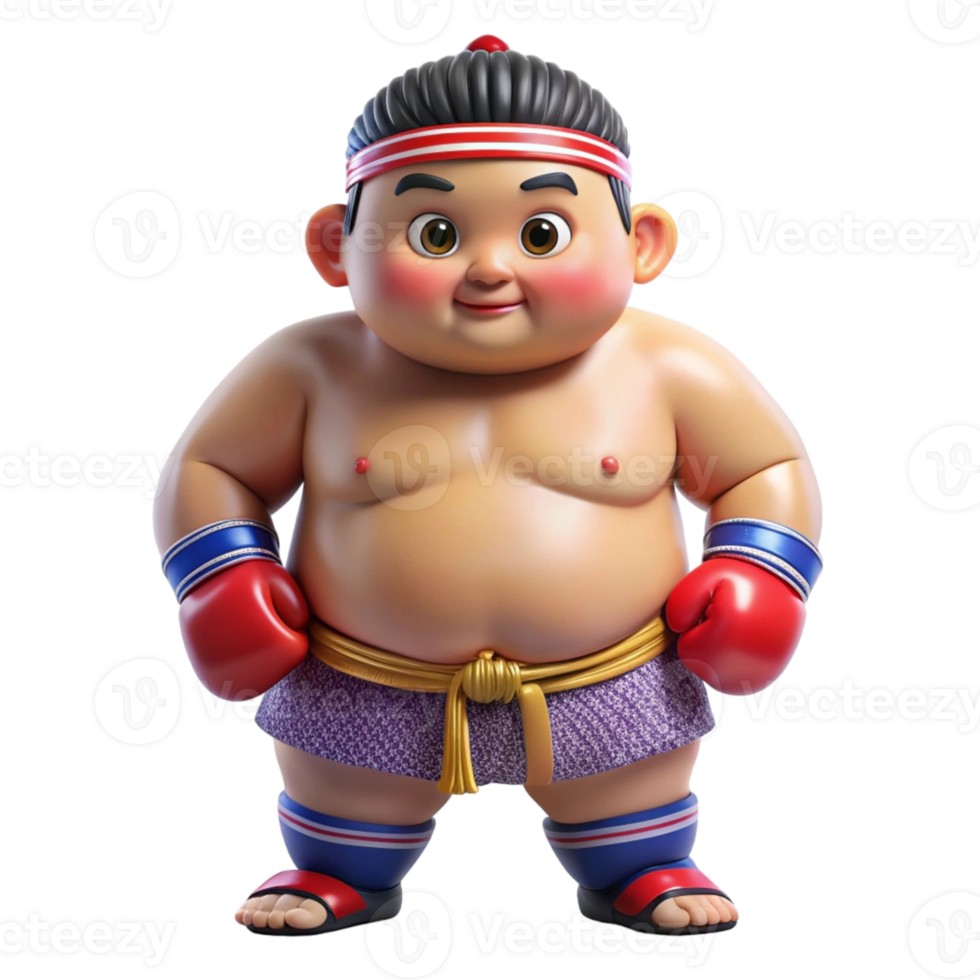 aigenerated cartoon character with boxing gloves and a big smile png