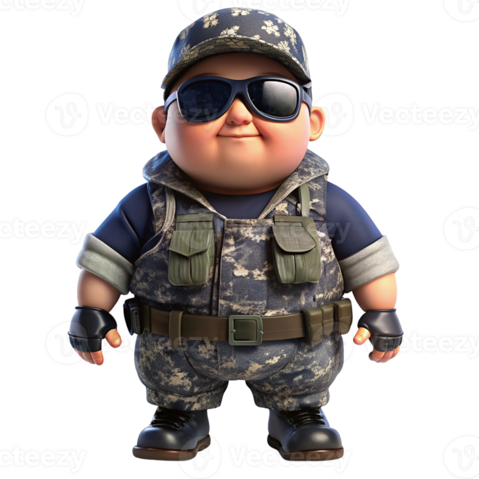 aigeneratedsoldier with sunglasses and a hat png