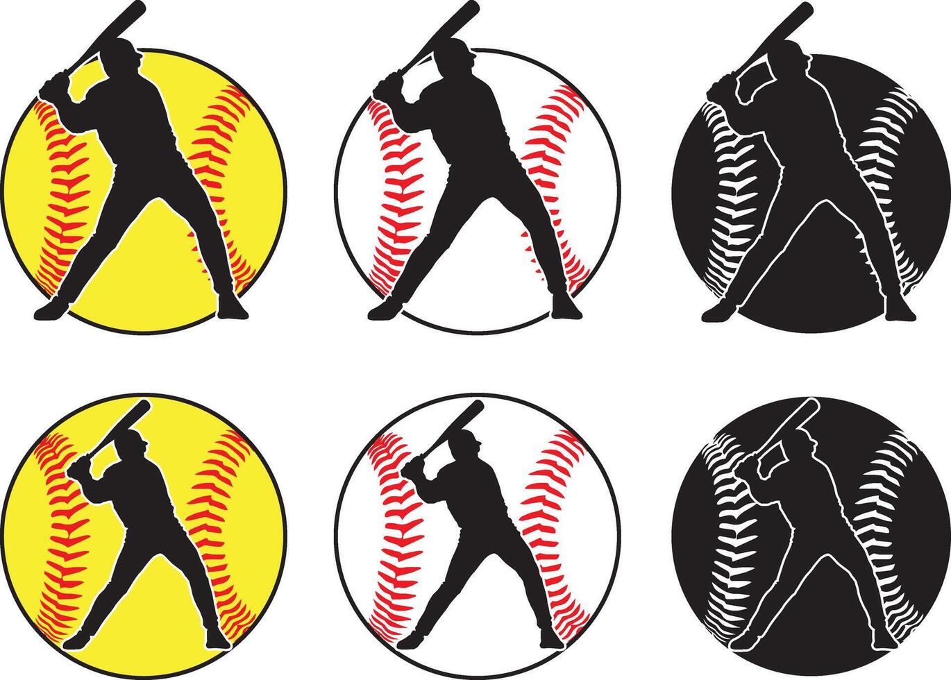 Baseball Boy Player, Baseball Men, Softball Silhouette vector