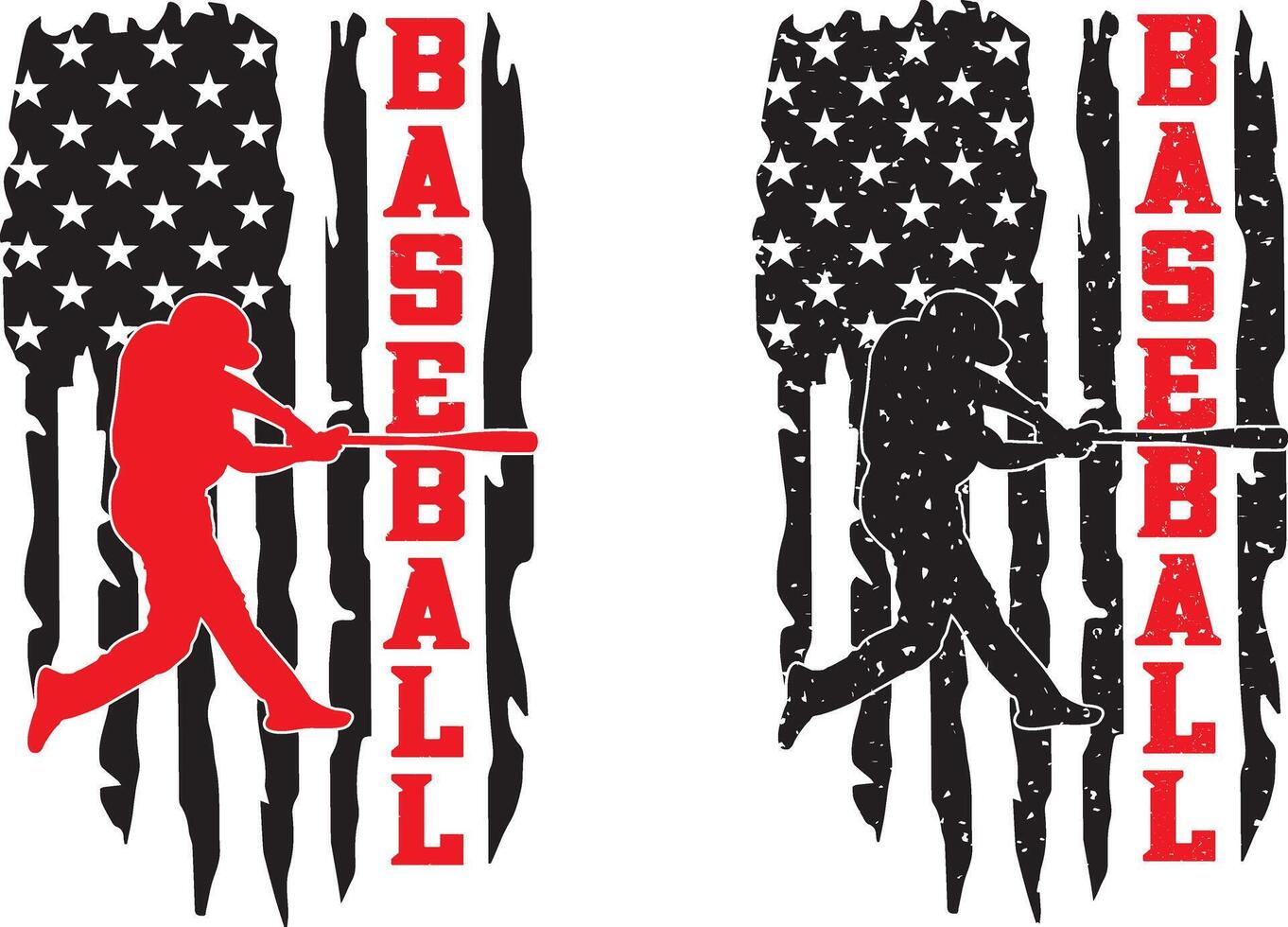 US Flag Player Baseball, Softball Silhouette, Baseball Clip Art vector