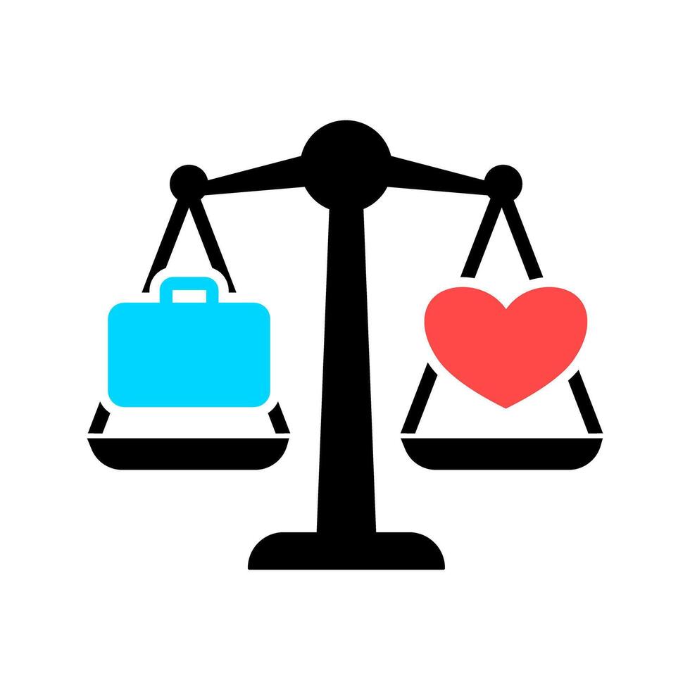 Work Life Balance Concept with Scale vector