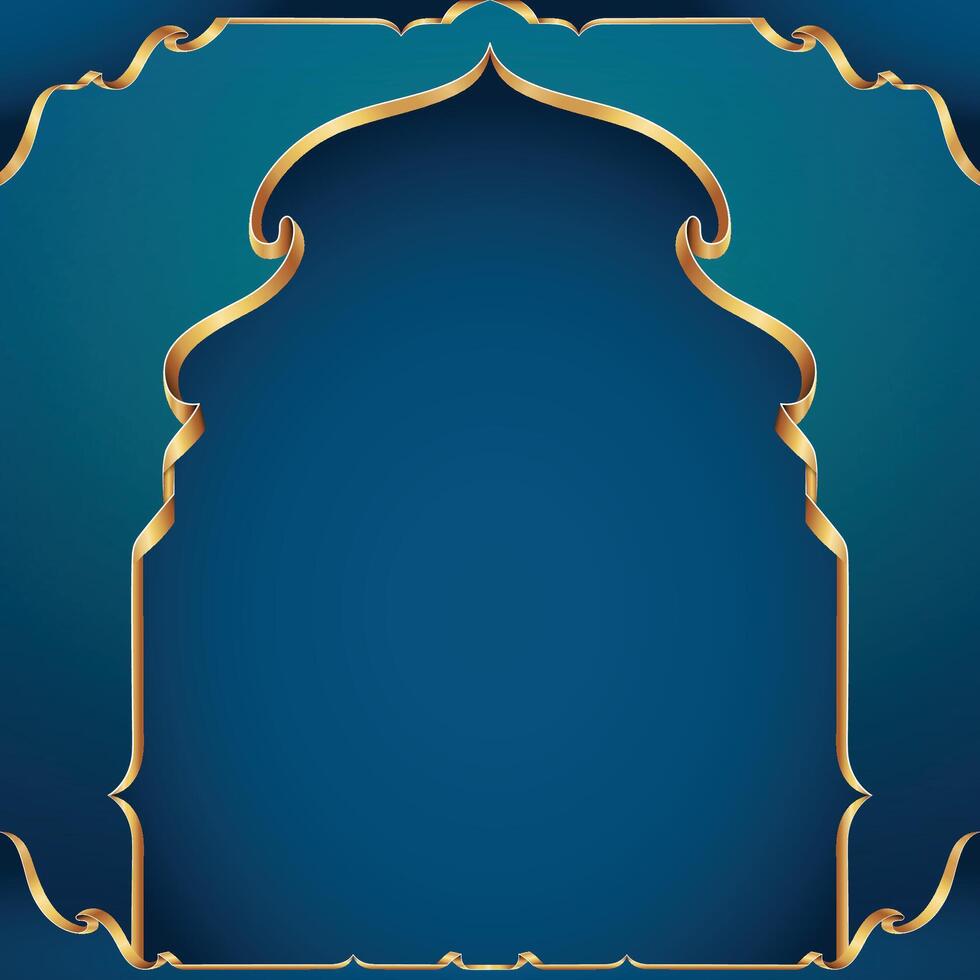 Frame Ribbon Style for islamic Decoration vector