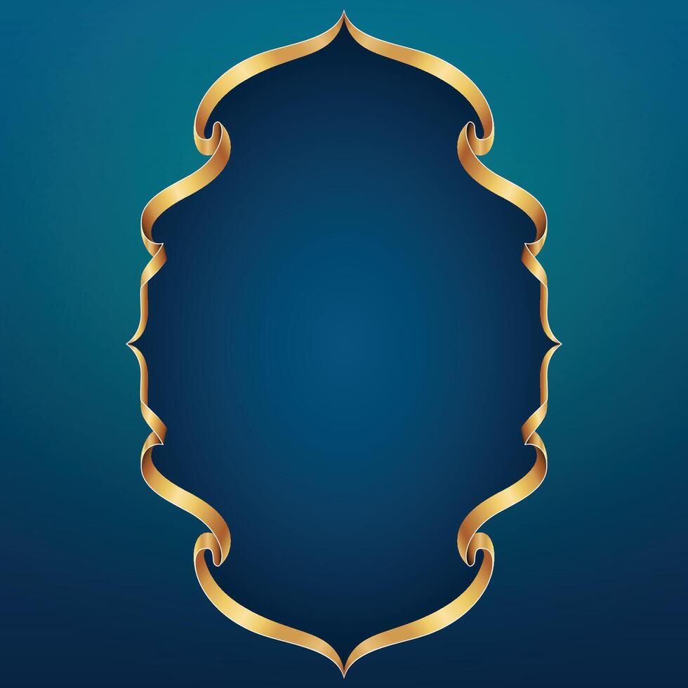 Frame Ribbon Style for islamic background Decoration vector