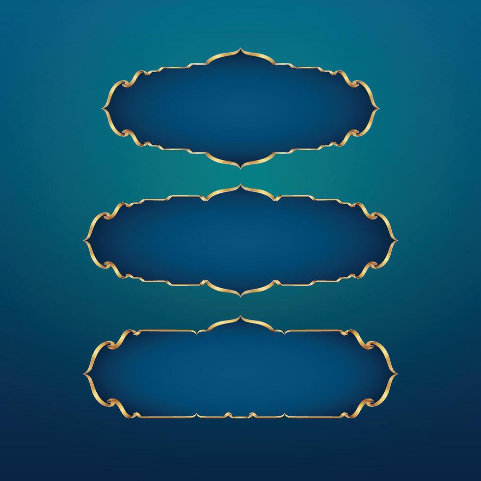 Frame Ribbon Style Bundle for islamic Decoration vector