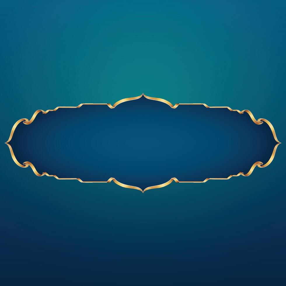 Frame Ribbon Style for islamic post design Decoration vector