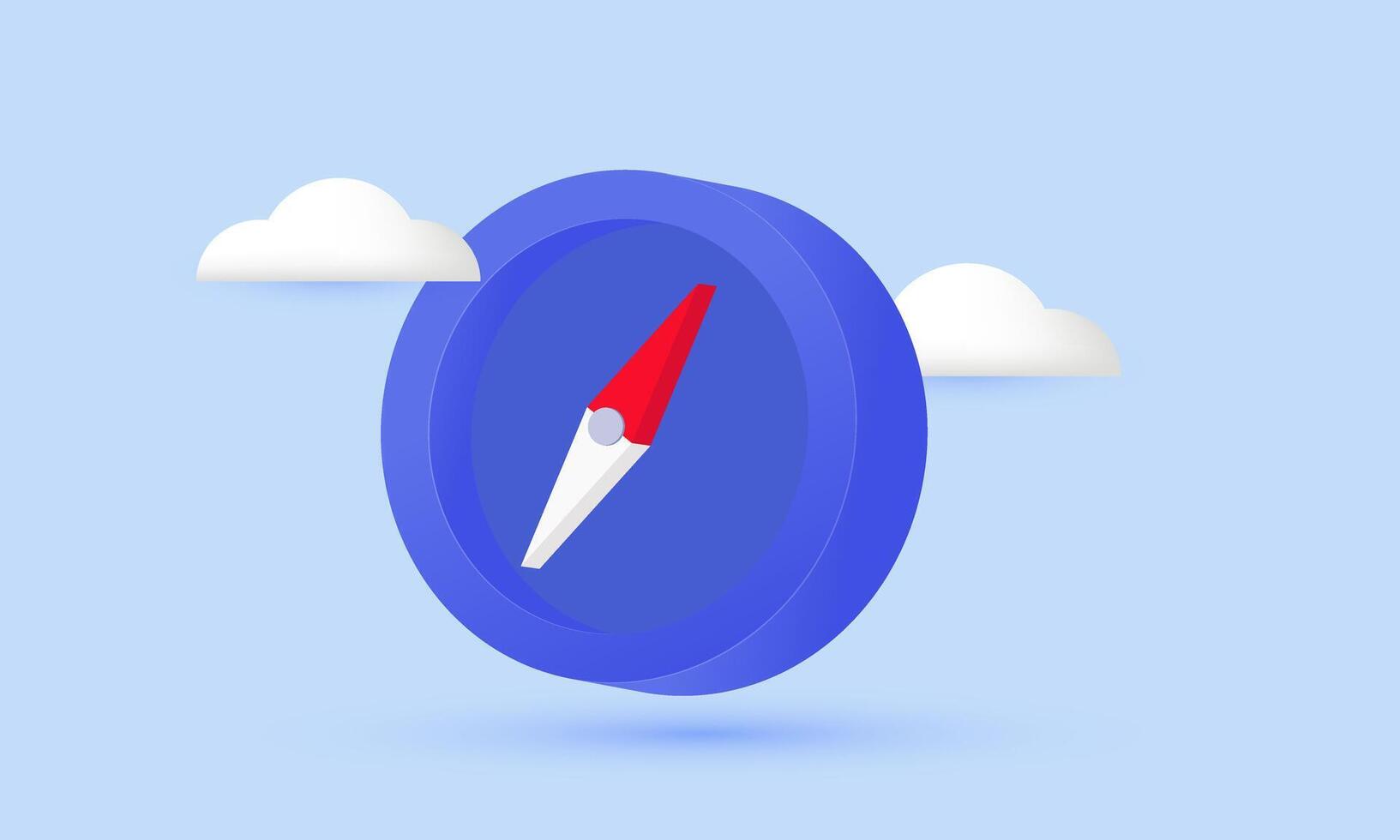 3d compass cloud concept new idea design vector