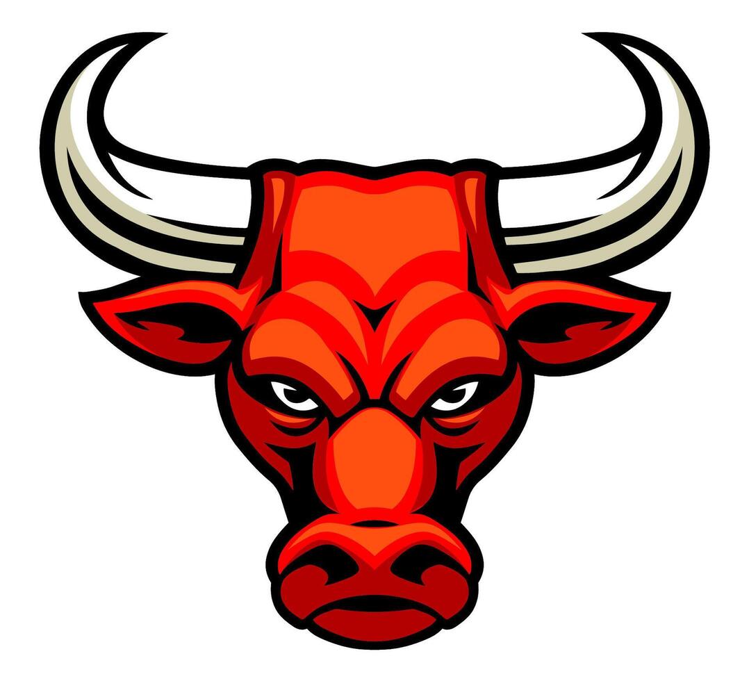 red bull head mascot vector