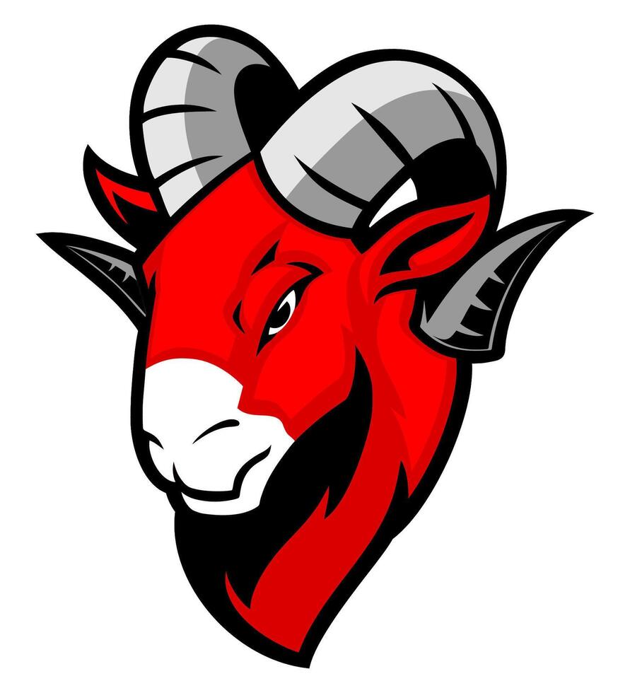 ram mascot head with horn vector