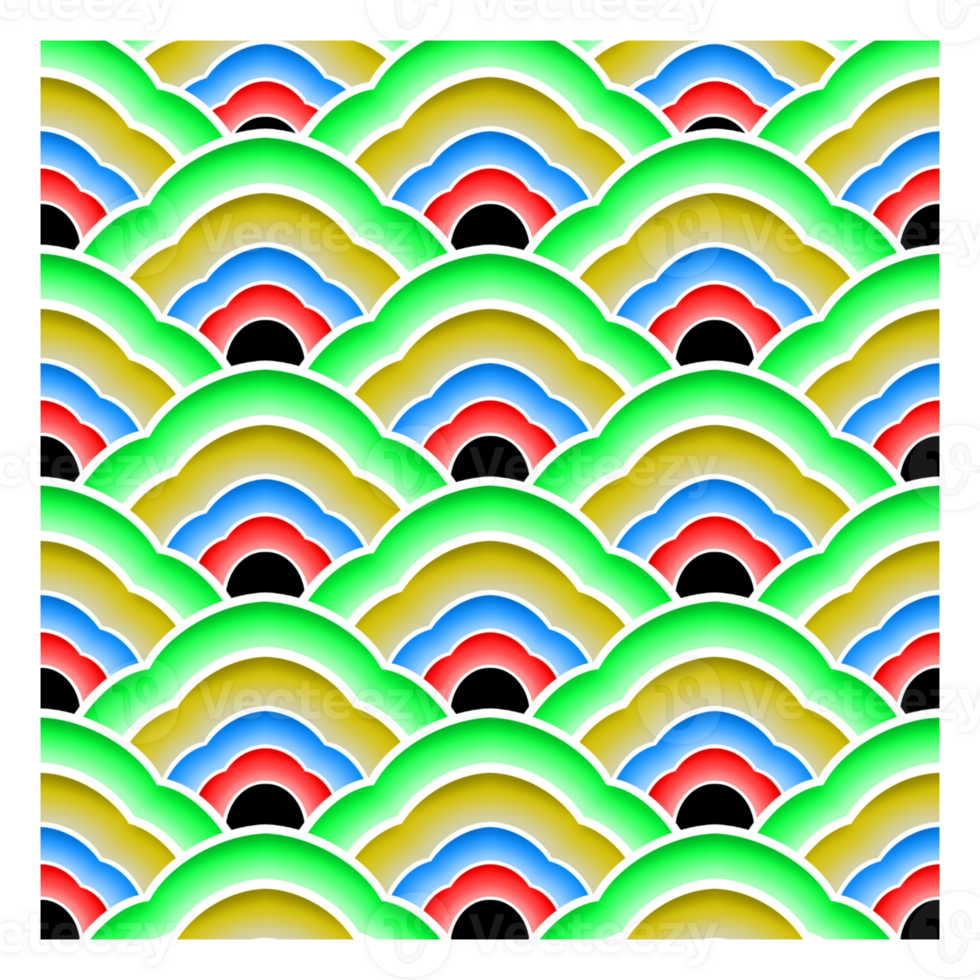 korean style wave seamless pattern texture with rainbow. png