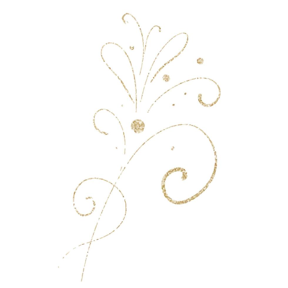 Golden ornament, pattern. Isolated. Freehand drawing design element Tropical leaves vector
