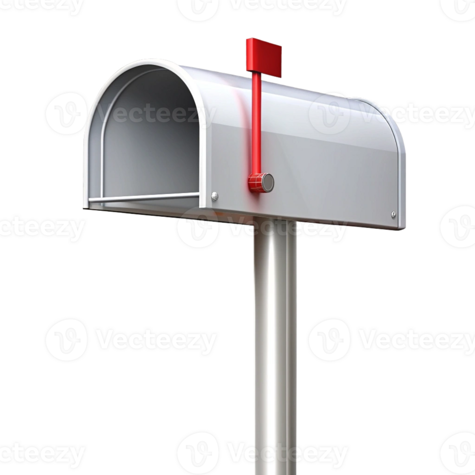 White Mailbox with Red Flag png