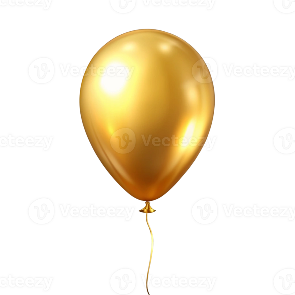 Golden Balloon on Transparent Background png