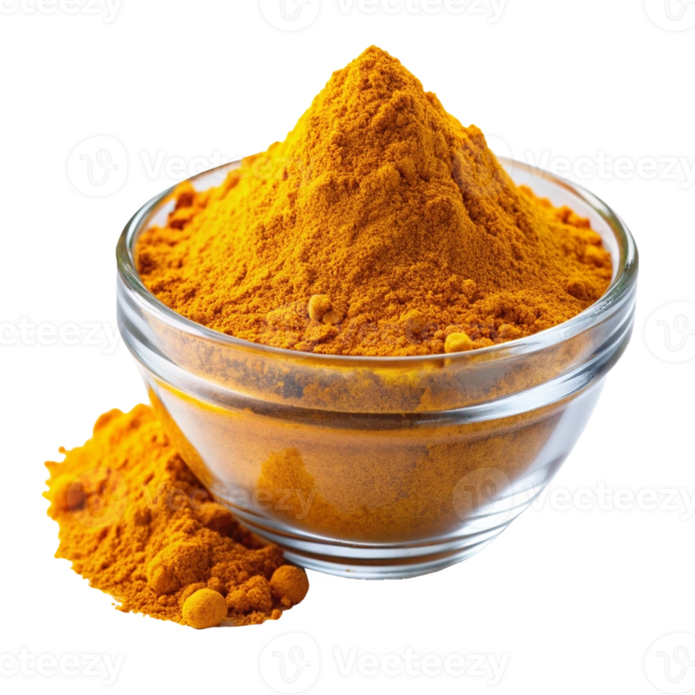 Turmeric Powder in Glass Bowl png