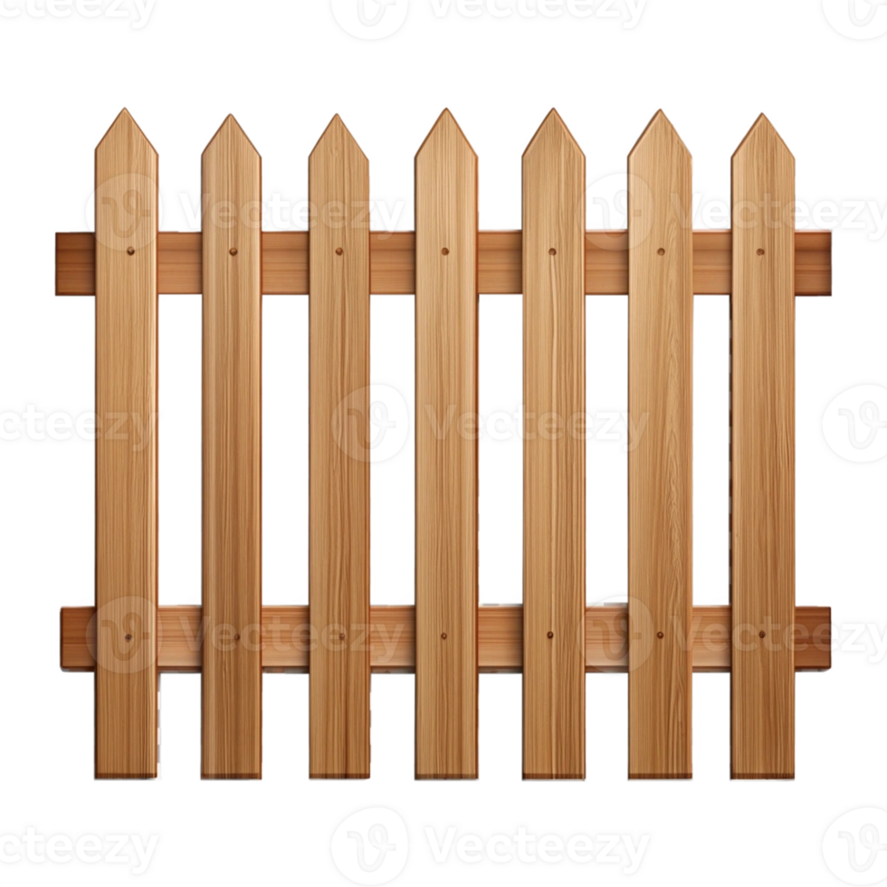 Wooden picket fence isolated on transparent background png