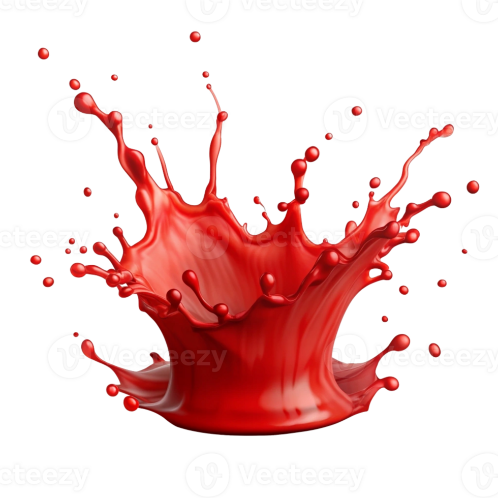 Red Liquid Splash Isolated on Transparent Background png