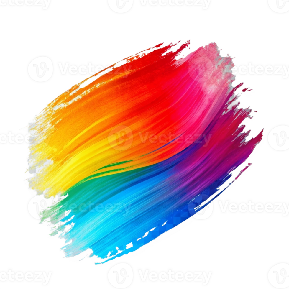 Abstract Rainbow Paint Brush Stroke png