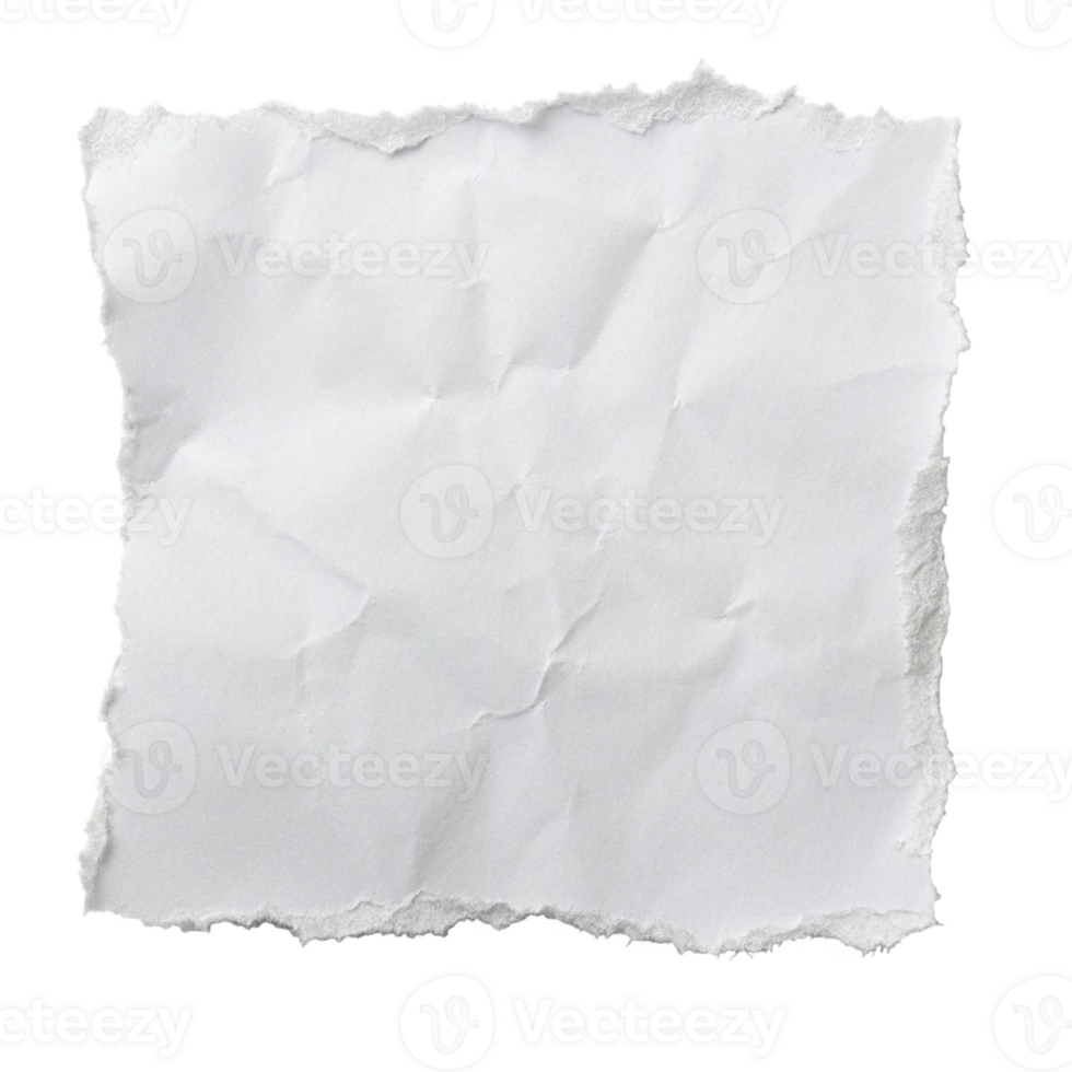 Crumpled White Paper with Torn Edges png