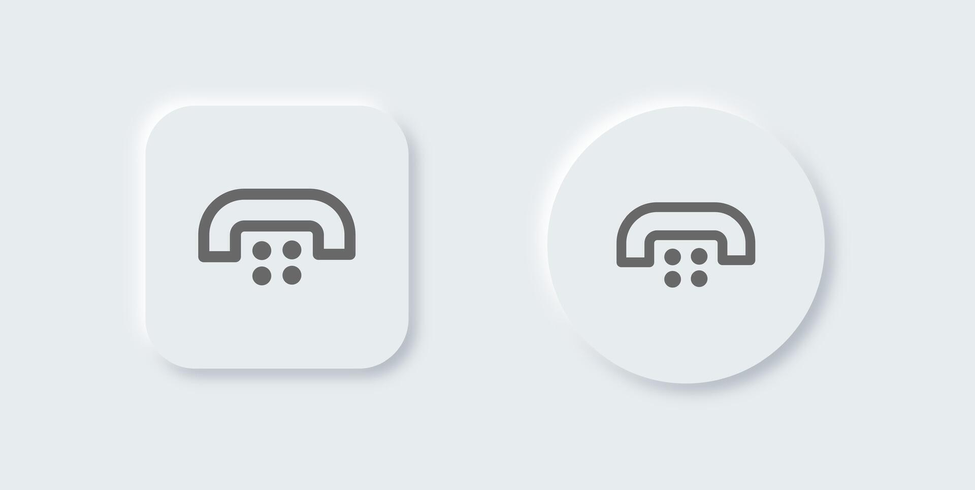 Dial line icon in neomorphic design style. Call signs illustration. vector