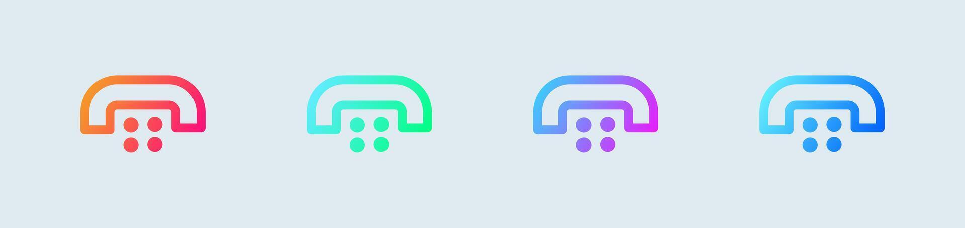 Dial line icon in gradient colors. Call signs illustration. vector