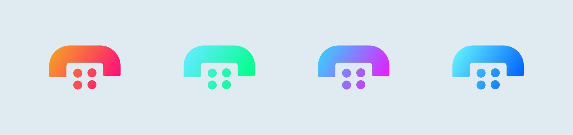 Dial solid icon in gradient colors. Call signs illustration. vector