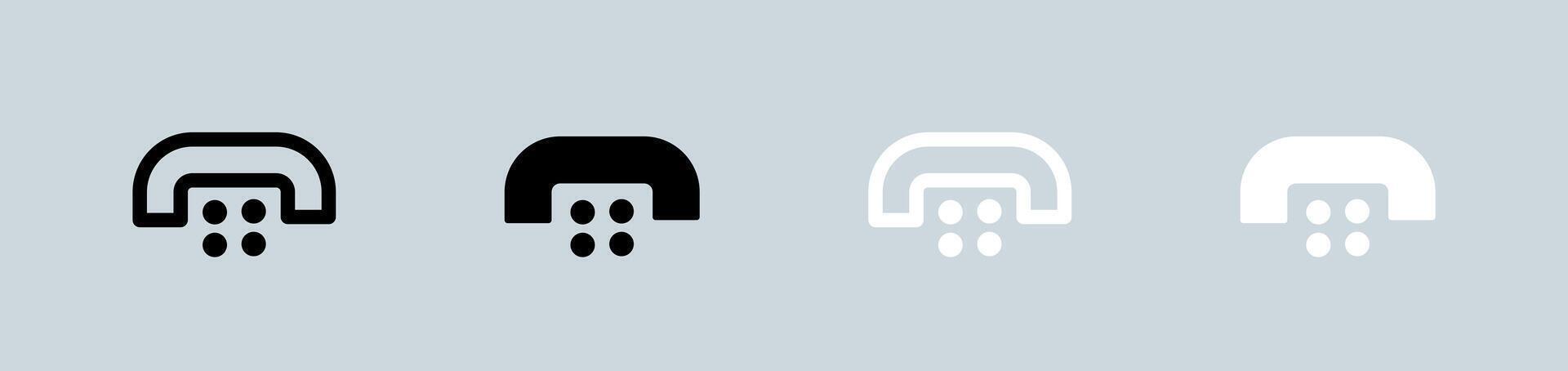 Dial icon set in black and white. Call signs illustration. vector